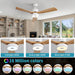 52 in. Ceiling Fan with RGB Dimming LED Light Music Bluetooth Speaker Remote Control, Reversible Ceiling Fan Summer Winter for Living Room Bedroom-46-ErisView