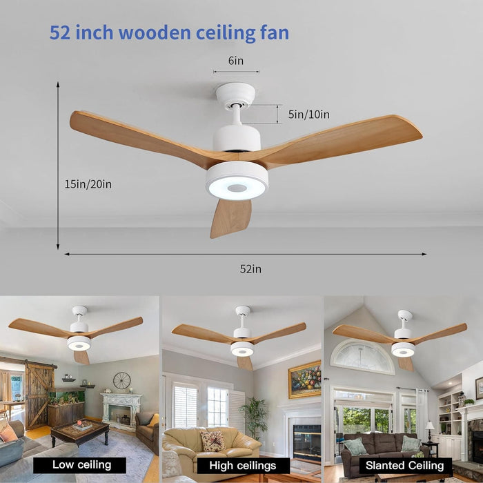 52 in. Ceiling Fan with RGB Dimming LED Light Music Bluetooth Speaker Remote Control, Reversible Ceiling Fan Summer Winter for Living Room Bedroom-48-ErisView