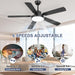 52 in. Ceiling Fan with Remote, Bedroom Ceiling Fans with Lights, Quiet Reversible Fan for Summer Winter, Modern Ceiling Fan for Living Room Dining Room-4-ErisView