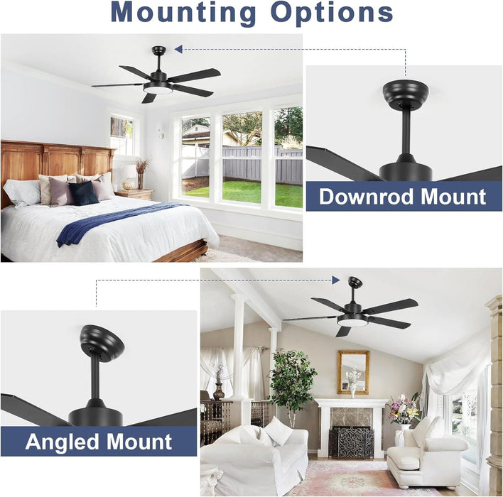 52 in. Ceiling Fan with Remote, Bedroom Ceiling Fans with Lights, Quiet Reversible Fan for Summer Winter, Modern Ceiling Fan for Living Room Dining Room-6-ErisView