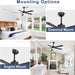 52 in. Ceiling Fan with Remote, Bedroom Ceiling Fans with Lights, Quiet Reversible Fan for Summer Winter, Modern Ceiling Fan for Living Room Dining Room-6-ErisView