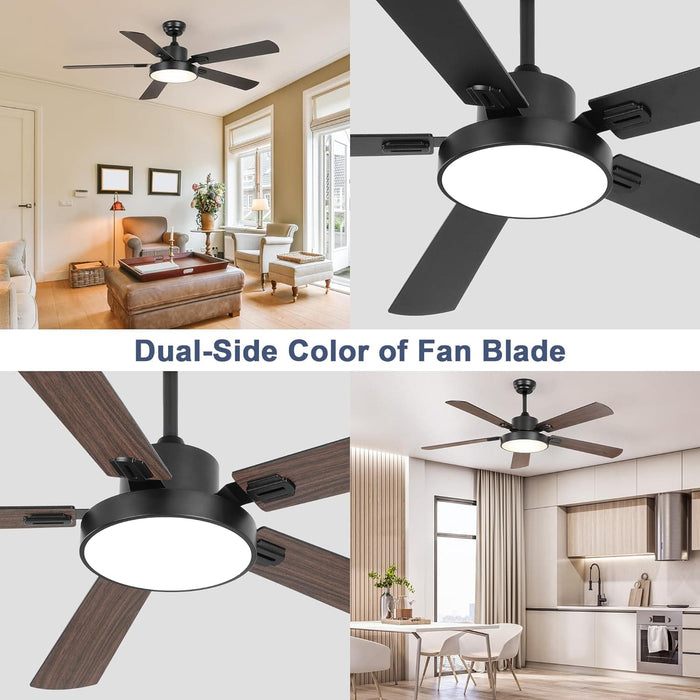 52 in. Ceiling Fan with Remote, Bedroom Ceiling Fans with Lights, Quiet Reversible Fan for Summer Winter, Modern Ceiling Fan for Living Room Dining Room-7-ErisView