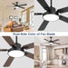 52 in. Ceiling Fan with Remote, Bedroom Ceiling Fans with Lights, Quiet Reversible Fan for Summer Winter, Modern Ceiling Fan for Living Room Dining Room-7-ErisView
