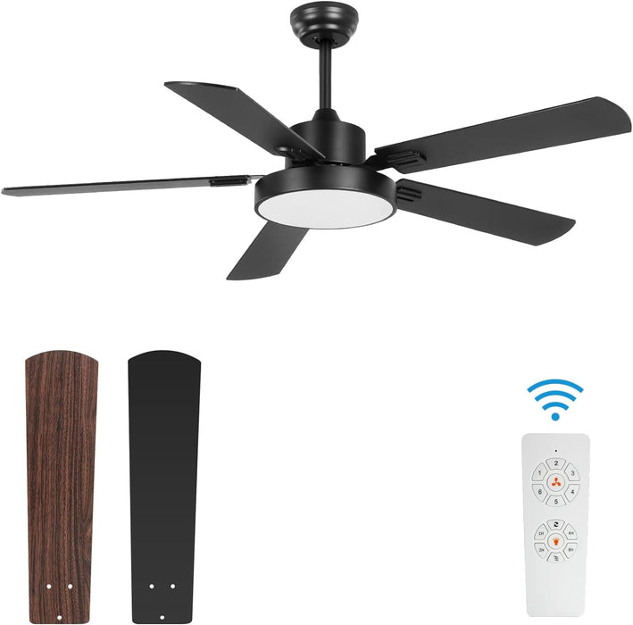 52 in. Ceiling Fan with Remote, Bedroom Ceiling Fans with Lights, Quiet Reversible Fan for Summer Winter, Modern Ceiling Fan for Living Room Dining Room-9-ErisView