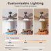 52 in. Ceiling Fan with Remote Control, Bedroom Ceiling Fans with Lights, Reversible Fan in Winter Summer, Dimmable Modern Living Room Fan-2-ErisView