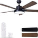 52 in. Ceiling Fan with Remote Control, Bedroom Ceiling Fans with Lights, Reversible Fan in Winter Summer, Dimmable Modern Living Room Fan-1-ErisView