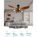 52 in. Ceiling Fan with Remote Control, Industrial Looking Ceiling Fan with Lights for Living Room, Outdoor Patio Ceiling Fans-2-ErisView
