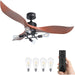 52 in. Ceiling Fan with Remote Control, Industrial Looking Ceiling Fan with Lights for Living Room, Outdoor Patio Ceiling Fans-1-ErisView