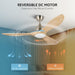 52 in. Ceiling Fan with Remote, Farmhouse Outdoor Ceiling Fan with Light, Reversible Quiet Ceiling Fans, Walnut Wood Ceiling Fan, Outdoor Patio Fans-13-ErisView