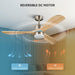 52 in. Ceiling Fan with Remote, Farmhouse Outdoor Ceiling Fan with Light, Reversible Quiet Ceiling Fans, Walnut Wood Ceiling Fan, Outdoor Patio Fans-20-ErisView