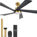 52 in. Ceiling Fan with Remote, Farmhouse Outdoor Ceiling Fan with Light, Reversible Quiet Ceiling Fans, Walnut Wood Ceiling Fan, Outdoor Patio Fans-22-ErisView