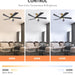 52 in. Ceiling Fan with Remote, Farmhouse Outdoor Ceiling Fan with Light, Reversible Quiet Ceiling Fans, Walnut Wood Ceiling Fan, Outdoor Patio Fans-25-ErisView