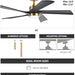 52 in. Ceiling Fan with Remote, Farmhouse Outdoor Ceiling Fan with Light, Reversible Quiet Ceiling Fans, Walnut Wood Ceiling Fan, Outdoor Patio Fans-28-ErisView