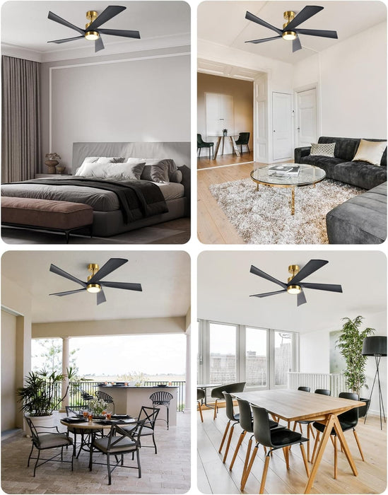 52 in. Ceiling Fan with Remote, Farmhouse Outdoor Ceiling Fan with Light, Reversible Quiet Ceiling Fans, Walnut Wood Ceiling Fan, Outdoor Patio Fans-29-ErisView