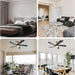 52 in. Ceiling Fan with Remote, Farmhouse Outdoor Ceiling Fan with Light, Reversible Quiet Ceiling Fans, Walnut Wood Ceiling Fan, Outdoor Patio Fans-29-ErisView
