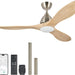 52 in. Ceiling Fan with Remote, Farmhouse Outdoor Ceiling Fan with Light, Reversible Quiet Ceiling Fans, Walnut Wood Ceiling Fan, Outdoor Patio Fans-8-ErisView