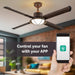 52 in. Ceiling Fan with Up and Down Light, 4 Metal  Blade Ceiling Fan-3-ErisView