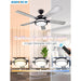52 in. Ceiling Fans Fandelier with Lights for Bedroom Living Room Kitchen, Remote Control Fan, Modern Wood Outdoor Flush Mount Ceiling Fan-3-ErisView