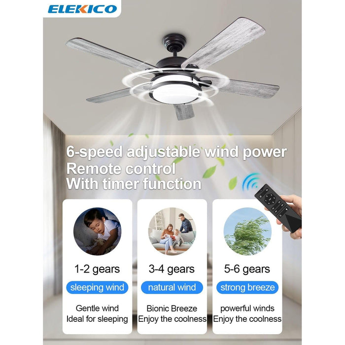 52 in. Ceiling Fans Fandelier with Lights for Bedroom Living Room Kitchen, Remote Control Fan, Modern Wood Outdoor Flush Mount Ceiling Fan-5-ErisView