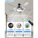52 in. Ceiling Fans Fandelier with Lights for Bedroom Living Room Kitchen, Remote Control Fan, Modern Wood Outdoor Flush Mount Ceiling Fan-5-ErisView
