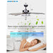 52 in. Ceiling Fans Fandelier with Lights for Bedroom Living Room Kitchen, Remote Control Fan, Modern Wood Outdoor Flush Mount Ceiling Fan-6-ErisView