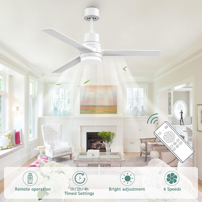 52 in. Ceiling Fans with Lights and Remote, Black Ceiling Fan with Remote, Outdoor Ceiling Fans with Light, Farmhouse Patio-16-ErisView