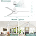 52 in. Ceiling Fans with Lights and Remote, Black Ceiling Fan with Remote, Outdoor Ceiling Fans with Light, Farmhouse Patio-20-ErisView
