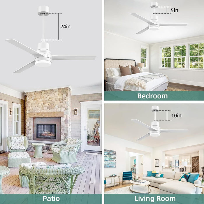 52 in. Ceiling Fans with Lights and Remote, Black Ceiling Fan with Remote, Outdoor Ceiling Fans with Light, Farmhouse Patio-21-ErisView