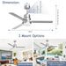 52 in. Ceiling Fans with Lights and Remote, Black Ceiling Fan with Remote, Outdoor Ceiling Fans with Light, Farmhouse Patio-27-ErisView
