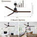 52 in. Ceiling Fans with Lights and Remote, Black Ceiling Fan with Remote, Outdoor Ceiling Fans with Light, Farmhouse Patio-31-ErisView