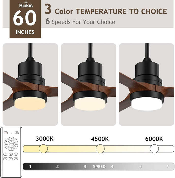 52 in. Ceiling Fans with Lights and Remote, Black Ceiling Fan with Remote, Outdoor Ceiling Fans with Light, Farmhouse Patio-32-ErisView