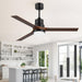 52 in. Ceiling Fans with Lights and Remote, Black Ceiling Fan with Remote, Outdoor Ceiling Fans with Light, Farmhouse Patio-37-ErisView