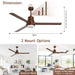52 in. Ceiling Fans with Lights and Remote, Black Ceiling Fan with Remote, Outdoor Ceiling Fans with Light, Farmhouse Patio-46-ErisView