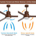 52 in. Ceiling Fans with Lights and Remote, Black Ceiling Fan with Remote, Outdoor Ceiling Fans with Light, Farmhouse Patio-48-ErisView
