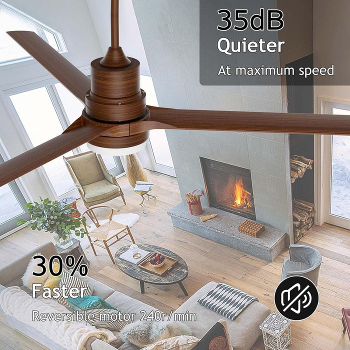 52 in. Ceiling Fans with Lights and Remote, Black Ceiling Fan with Remote, Outdoor Ceiling Fans with Light, Farmhouse Patio-50-ErisView