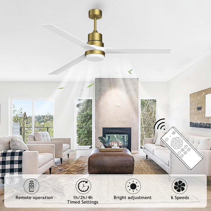 52 in. Ceiling Fans with Lights and Remote, Black Ceiling Fan with Remote, Outdoor Ceiling Fans with Light, Farmhouse Patio-53-ErisView