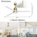 52 in. Ceiling Fans with Lights and Remote, Black Ceiling Fan with Remote, Outdoor Ceiling Fans with Light, Farmhouse Patio-54-ErisView