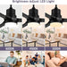52 in. Ceiling Fans with Lights and Remote, Black Ceiling Fan with Remote, Outdoor Ceiling Fans with Light, Farmhouse Patio-5-ErisView