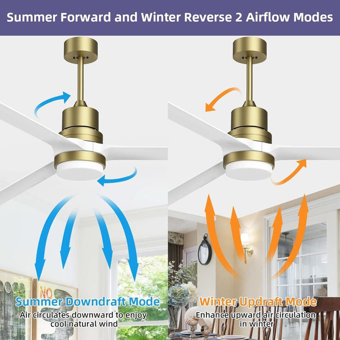 52 in. Ceiling Fans with Lights and Remote, Black Ceiling Fan with Remote, Outdoor Ceiling Fans with Light, Farmhouse Patio-61-ErisView