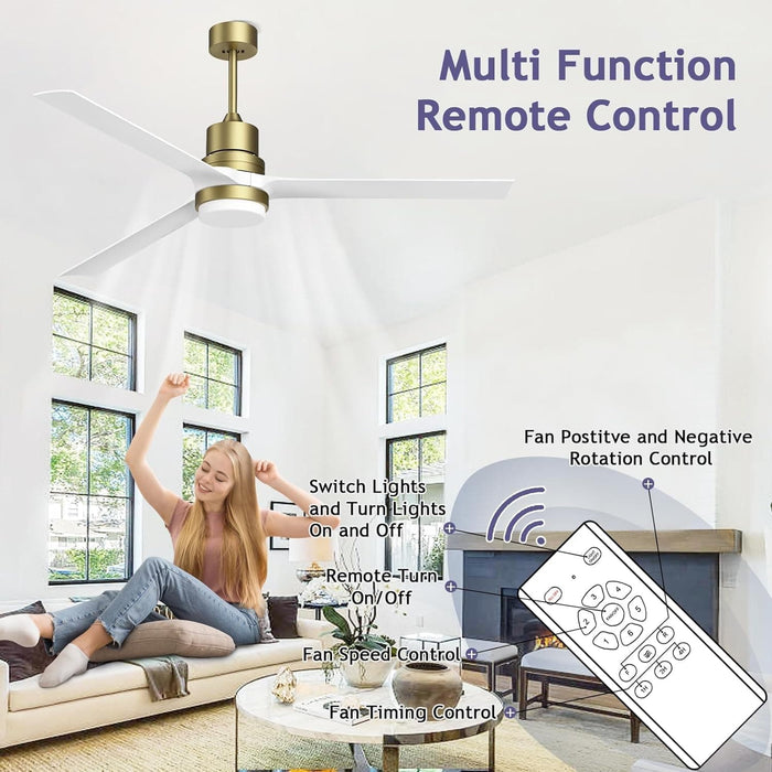 52 in. Ceiling Fans with Lights and Remote, Black Ceiling Fan with Remote, Outdoor Ceiling Fans with Light, Farmhouse Patio-64-ErisView