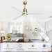 52 in. Ceiling Fans with Lights and Remote, Black Ceiling Fan with Remote, Outdoor Ceiling Fans with Light, Farmhouse Patio-65-ErisView