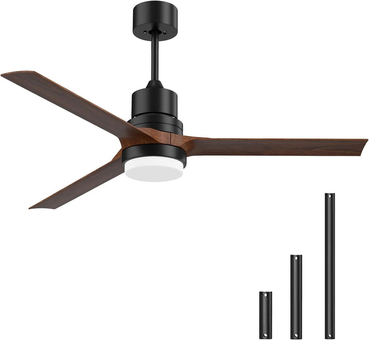52 in. Ceiling Fans with Lights and Remote, Black Ceiling Fan with Remote, Outdoor Ceiling Fans with Light, Farmhouse Patio-8-ErisView