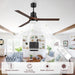 52 in. Ceiling Fans with Lights and Remote, Black Ceiling Fan with Remote, Outdoor Ceiling Fans with Light, Farmhouse Patio-9-ErisView