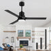 52 in. Ceiling Fans with Lights and Remote, Black Ceiling Fan with Remote, Outdoor Ceiling Fans with Light, Farmhouse Patio-1-ErisView