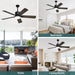 52 in. Ceiling Fans with Lights and Remote, Black Outdoor Fan with Light for Bedroom Patio, Farmhouse Ceiling Fan with Light-7-ErisView