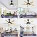 52 in. Ceiling Fans with Lights and Remote, Indoor Outdoor Black Outdoor Fan, Outdoor Ceiling Fan with Light for Patio Bedroom Living Room-7-ErisView