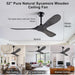 52 in. Ceiling Fans without Lights, Indoor Outdoor Reversible Modern Ceiling Fan with Remote Control, Exterior Ceiling Fans-13-ErisView