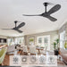 52 in. Ceiling Fans without Lights, Indoor Outdoor Reversible Modern Ceiling Fan with Remote Control, Exterior Ceiling Fans-14-ErisView