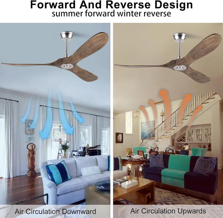 52 in. Ceiling Fans without Lights, Indoor Outdoor Reversible Modern Ceiling Fan with Remote Control, Exterior Ceiling Fans-20-ErisView