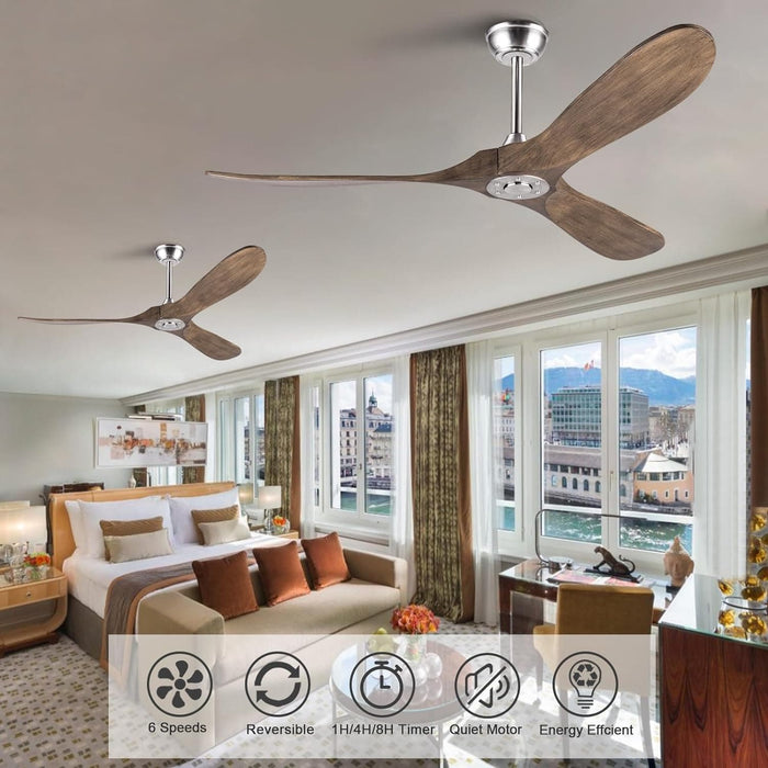 52 in. Ceiling Fans without Lights, Indoor Outdoor Reversible Modern Ceiling Fan with Remote Control, Exterior Ceiling Fans-21-ErisView